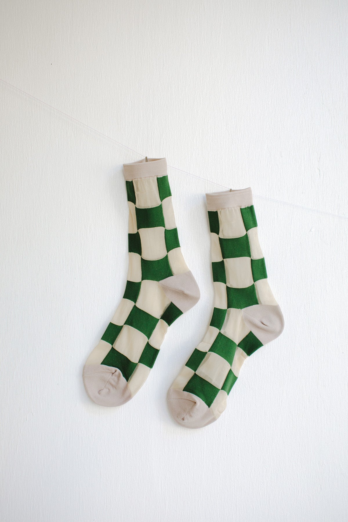 Hansel from Basel Checkboard Sheer Crew Socks