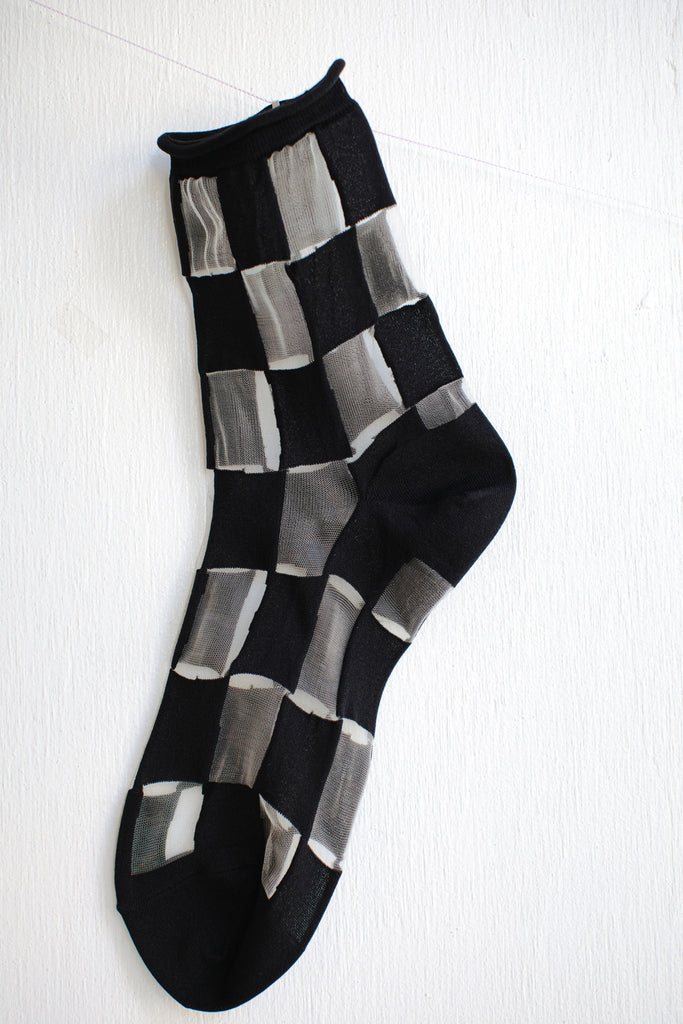 Hansel from Basel Berlin Sheer Short Crew Socks - Black