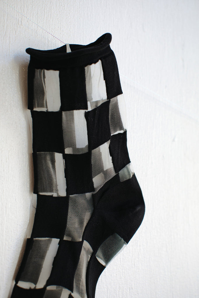Hansel from Basel Berlin Sheer Short Crew Socks - Black