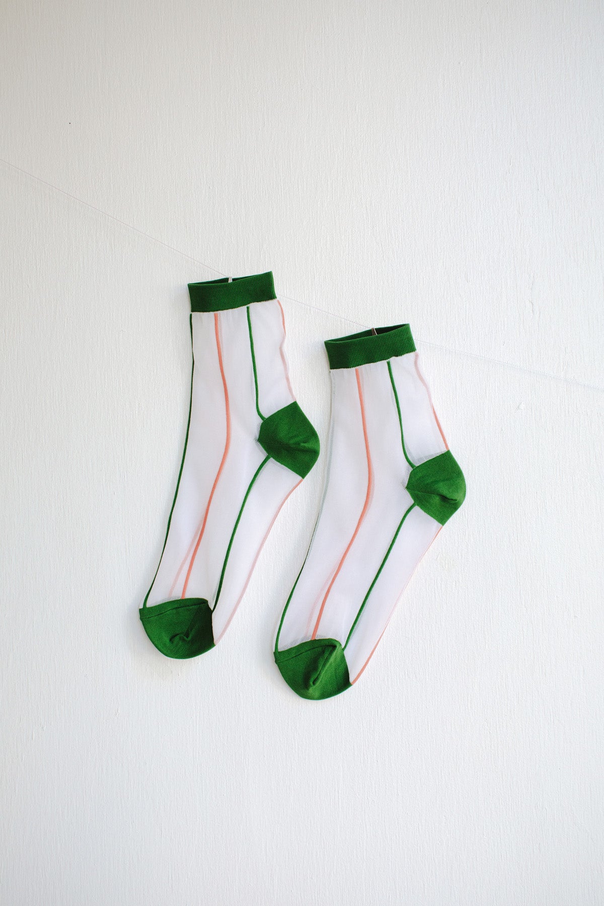 Hansel from Basel Grand Slam Sheer Short Crew Socks - White + Green