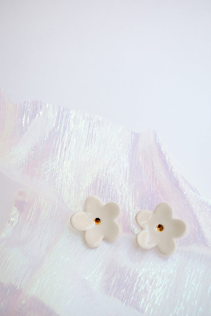 Creme Flower Earrings by TPOH The Pursuits Of Happiness