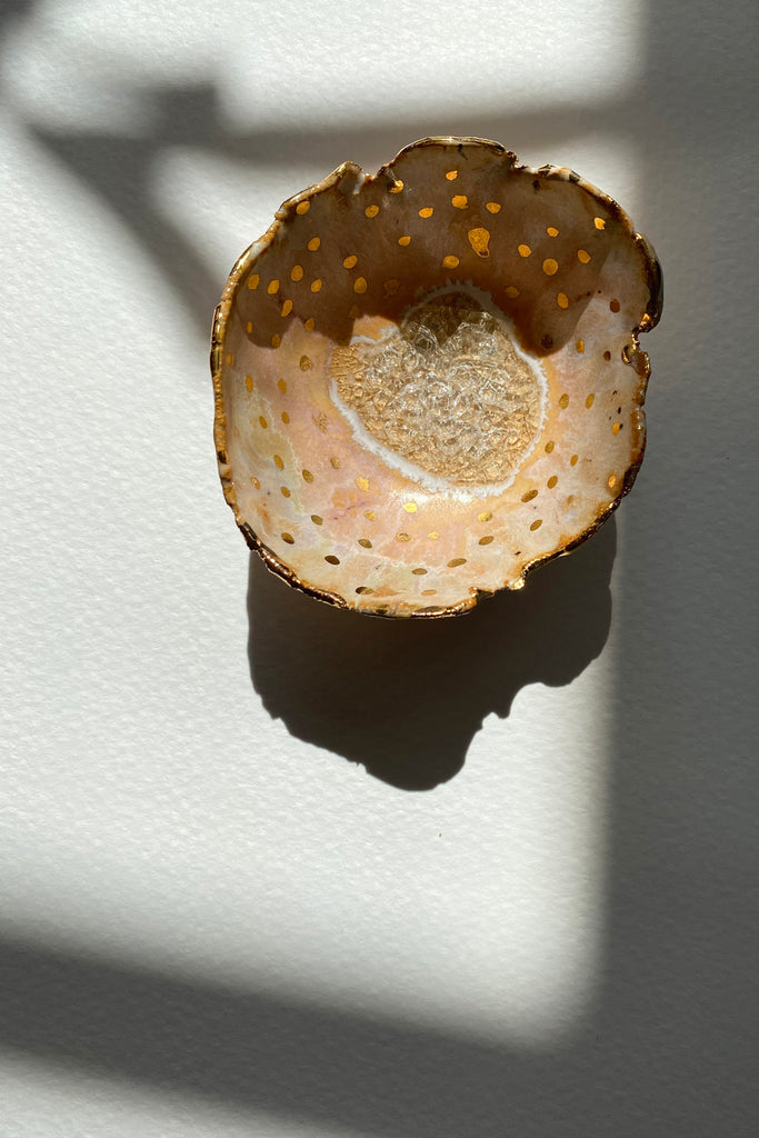 Minh SInger Iceland Northern Lights Dish with Gold Mini Sun Shade