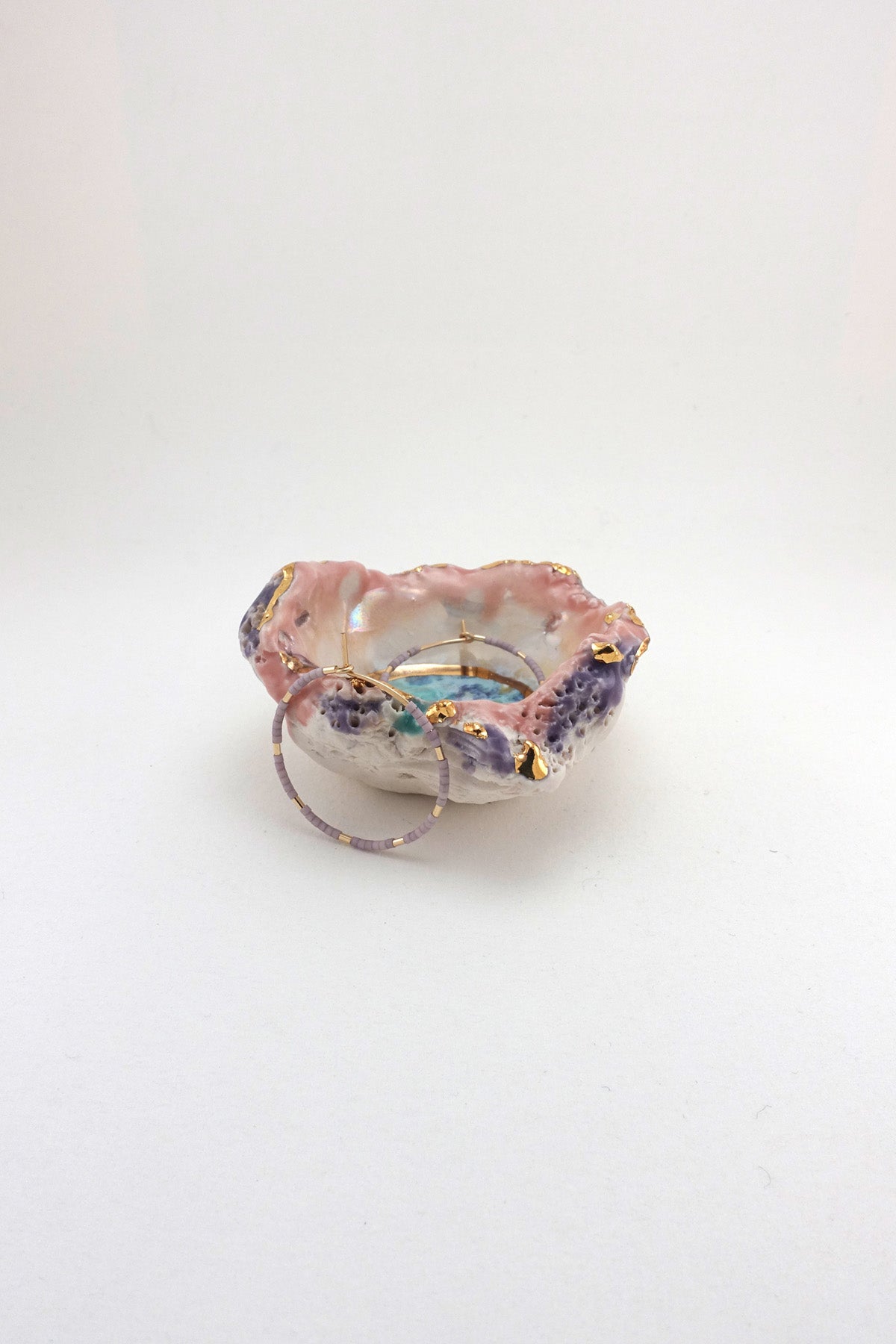 Minh Singer Prism Shell with Gold and Luster Mini with Abacus Row Earrings