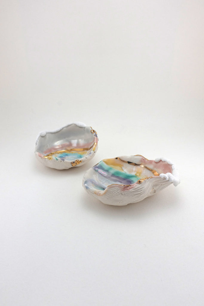 Minh Singer Prism Dish with Gold and Luster Mini Pair