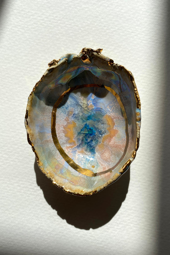 Minh Singer Iceland Prism Dish with Gold and Luster Mini Shadow