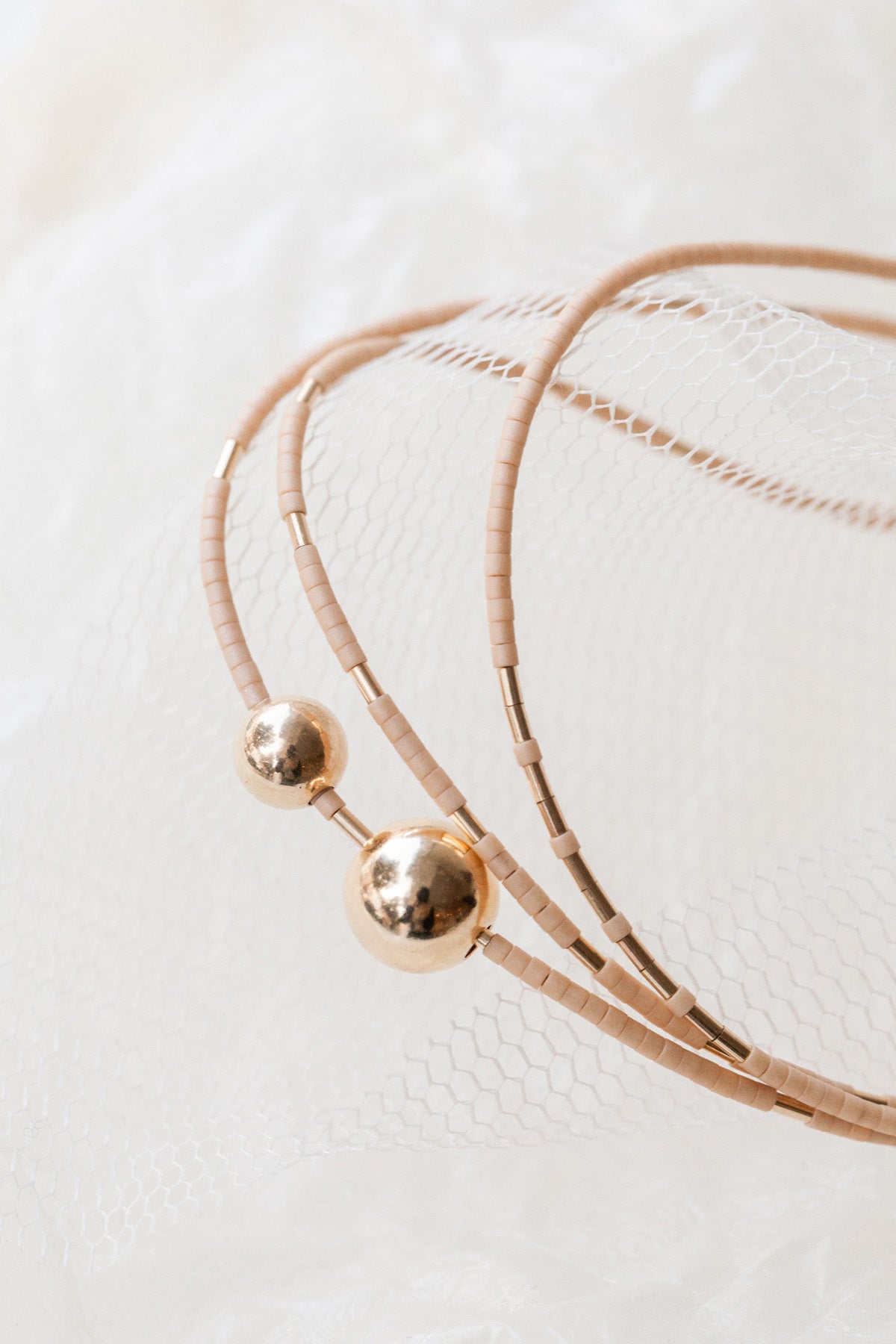 Hati Bracelet, peach detail - Abacus Row Handmade Jewelry