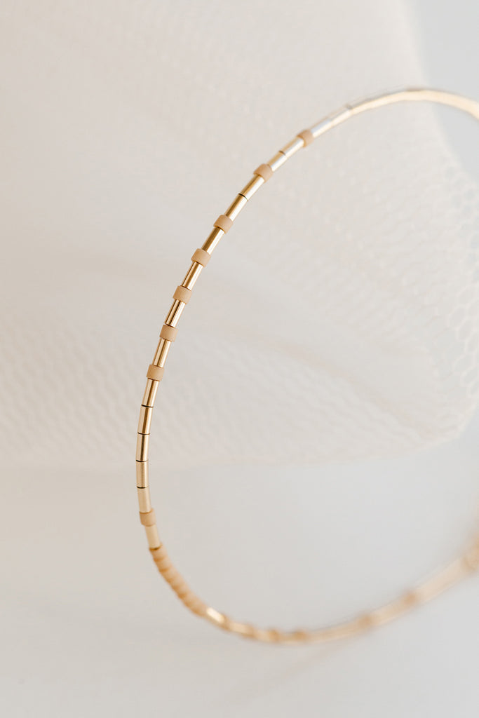 Rhea Bracelet, Peach Detail - Abacus Row Handmade Jewelry