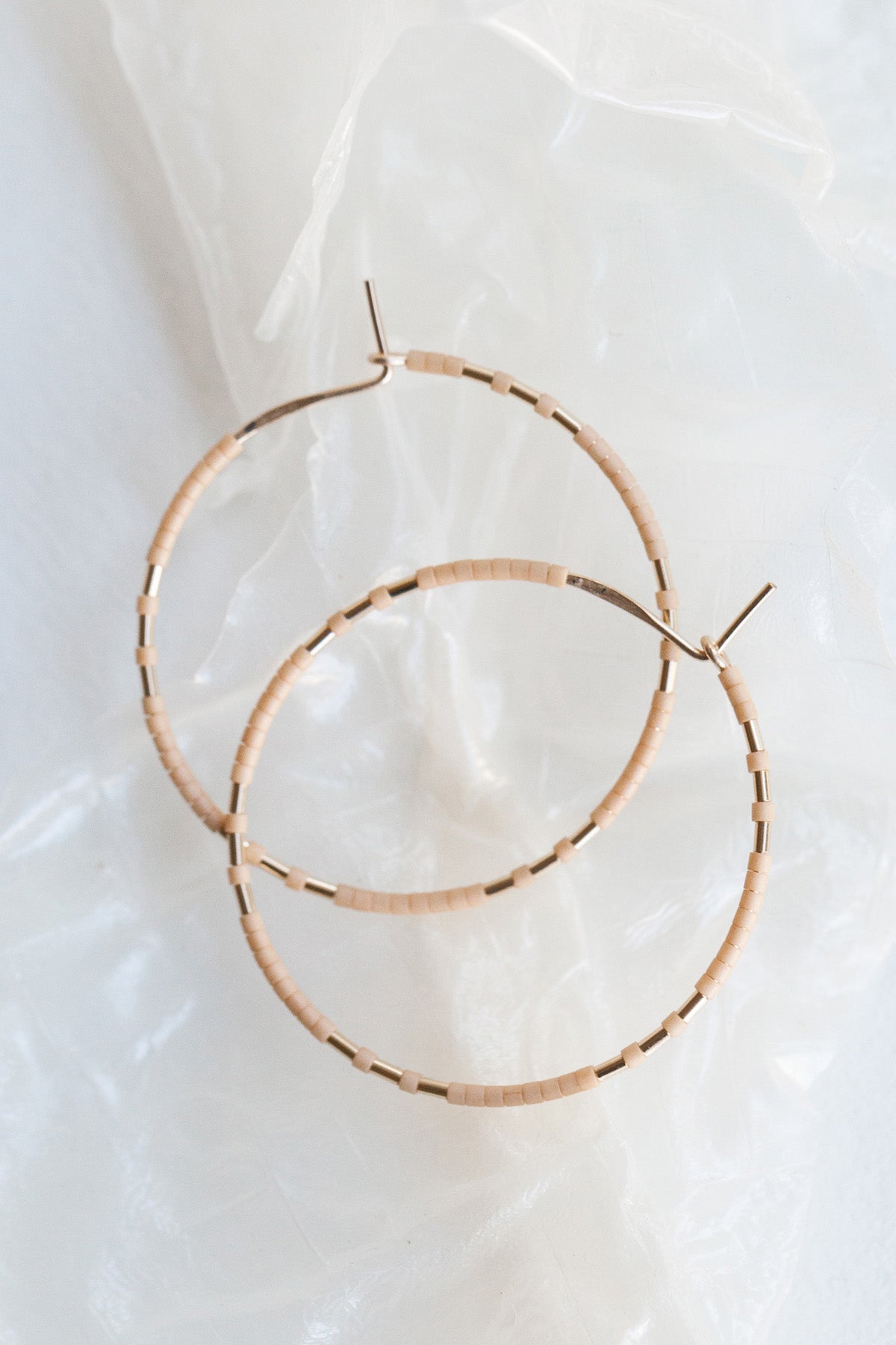 Chaldene Hoops, Peach - Abacus Row Handmade Jewelry