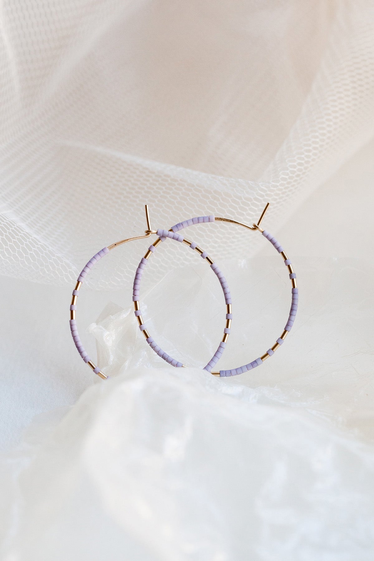 Chaldene Hoops, Wisteria - Abacus Row Handmade Jewelry
