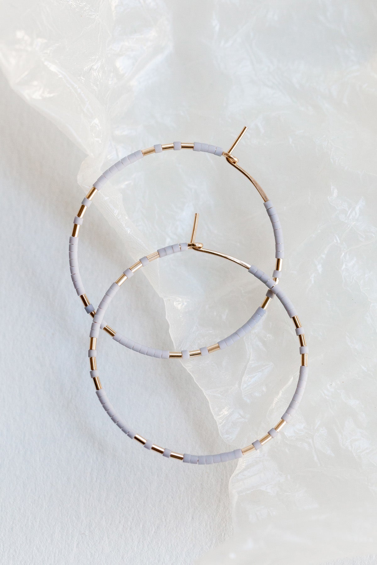 Chaldene Hoops, Mist - Abacus Row Handmade Jewelry