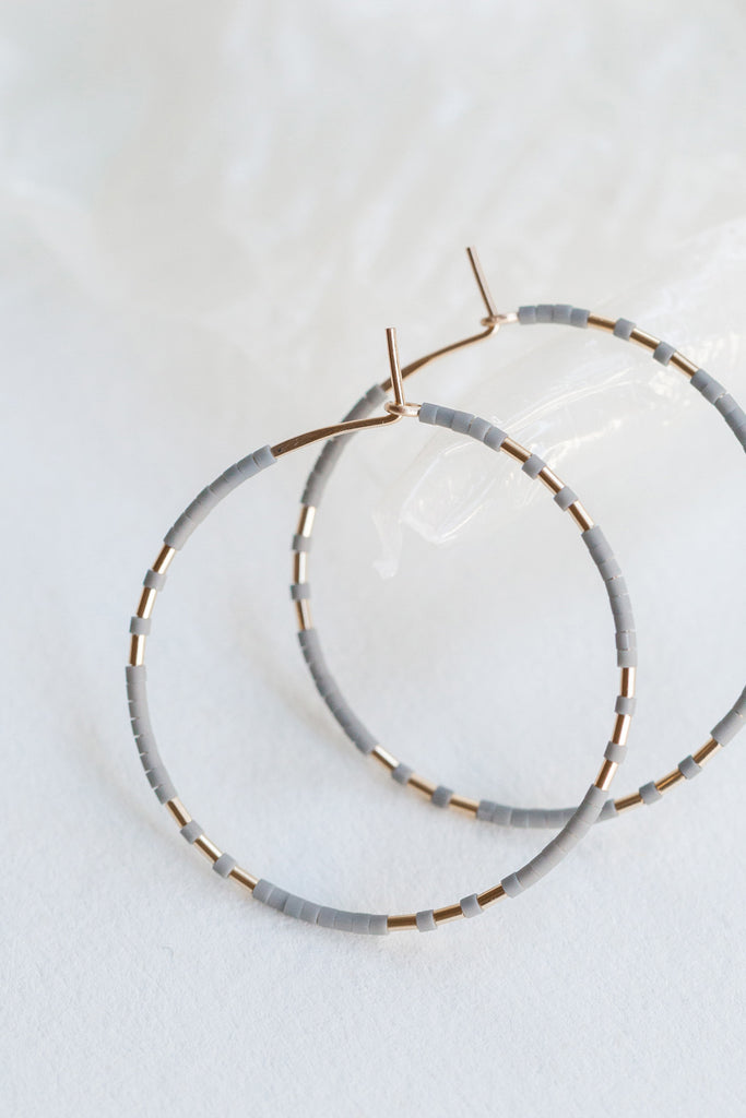 Chaldene Hoops, Rain - Abacus Row Handmade Jewelry
