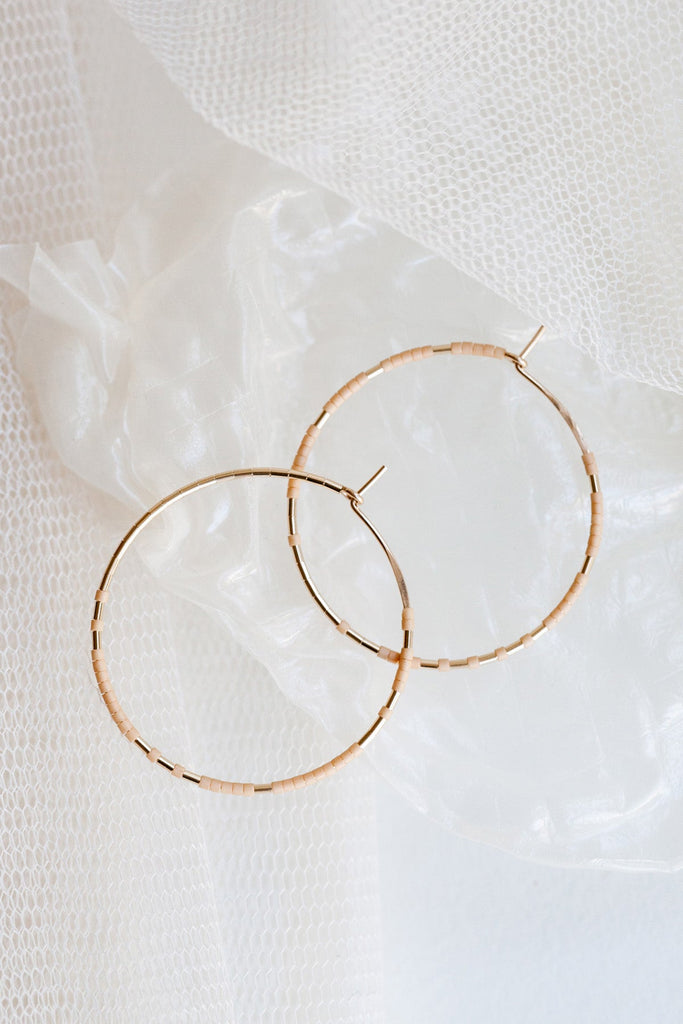 Pan Hoops, Peach - Abacus Row Handmade Jewelry
