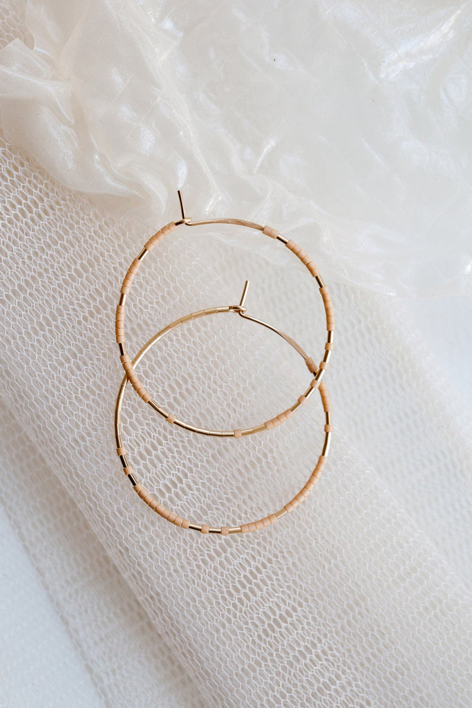 Pan Hoops Peach - Abacus Row Handmade Jewelry