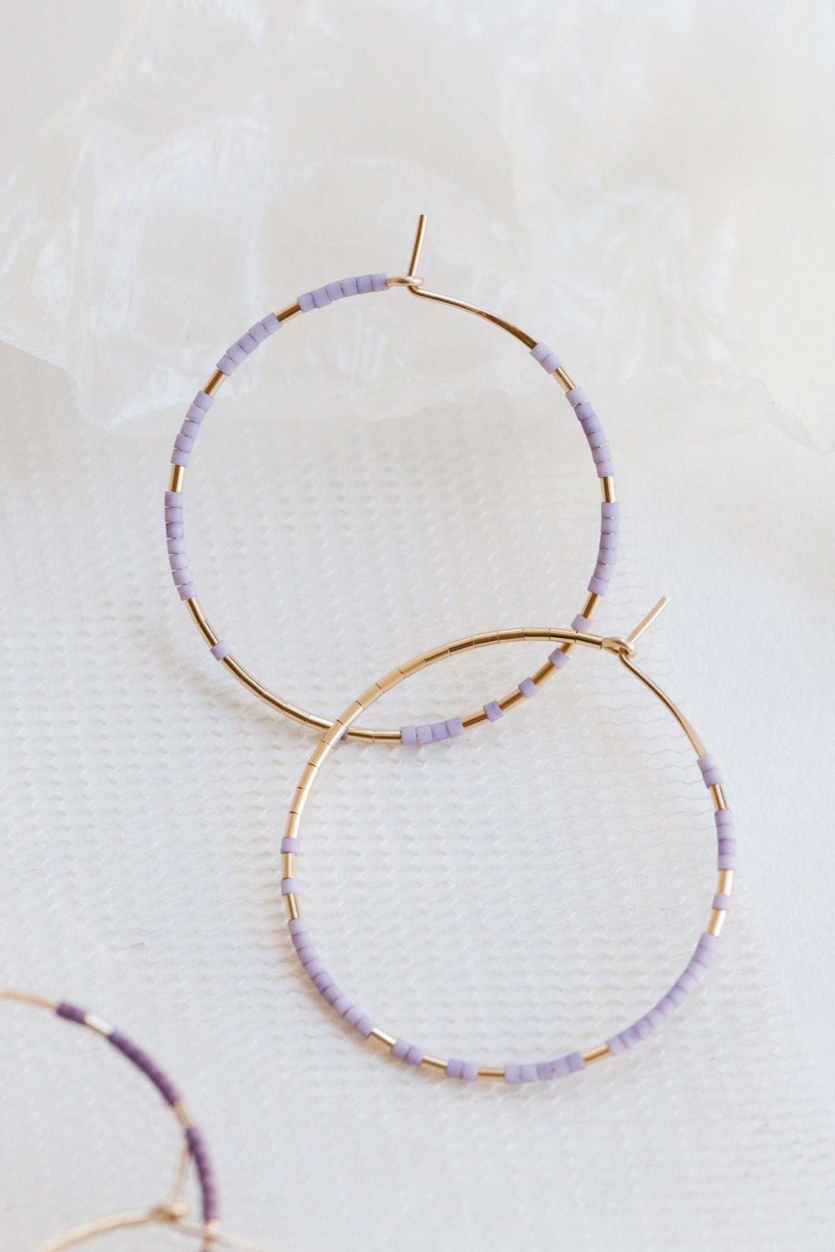 Wisteria Pan Hoop Earrings by Abacus Row Handmade Jewelry