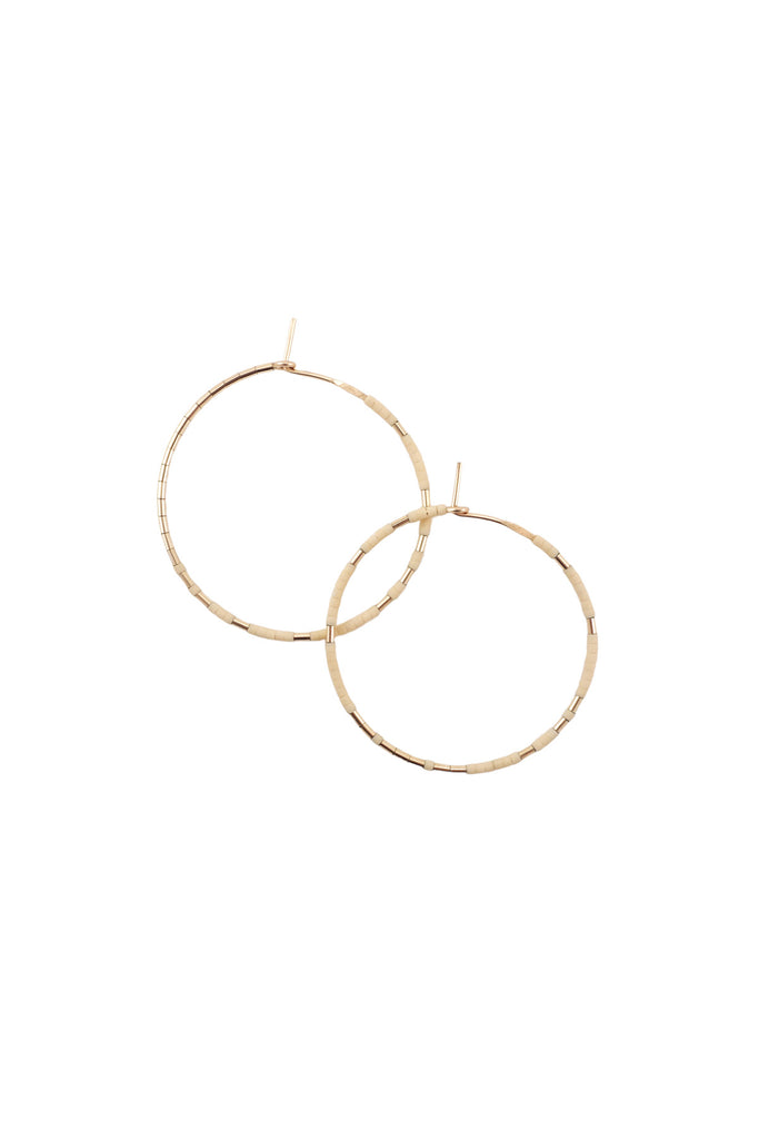 Pan Hoops in Oyster by Abacus Row Handmade Jewelry