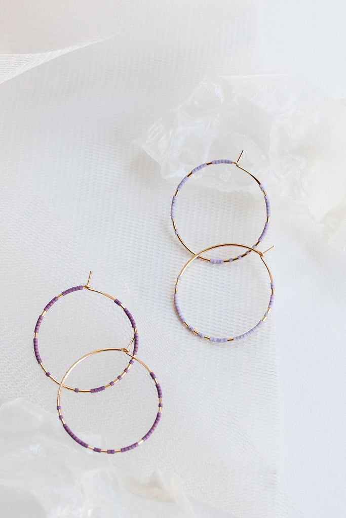 Pan Hoops, Wisteria and Ume - Abacus Row Handmade Jewelry