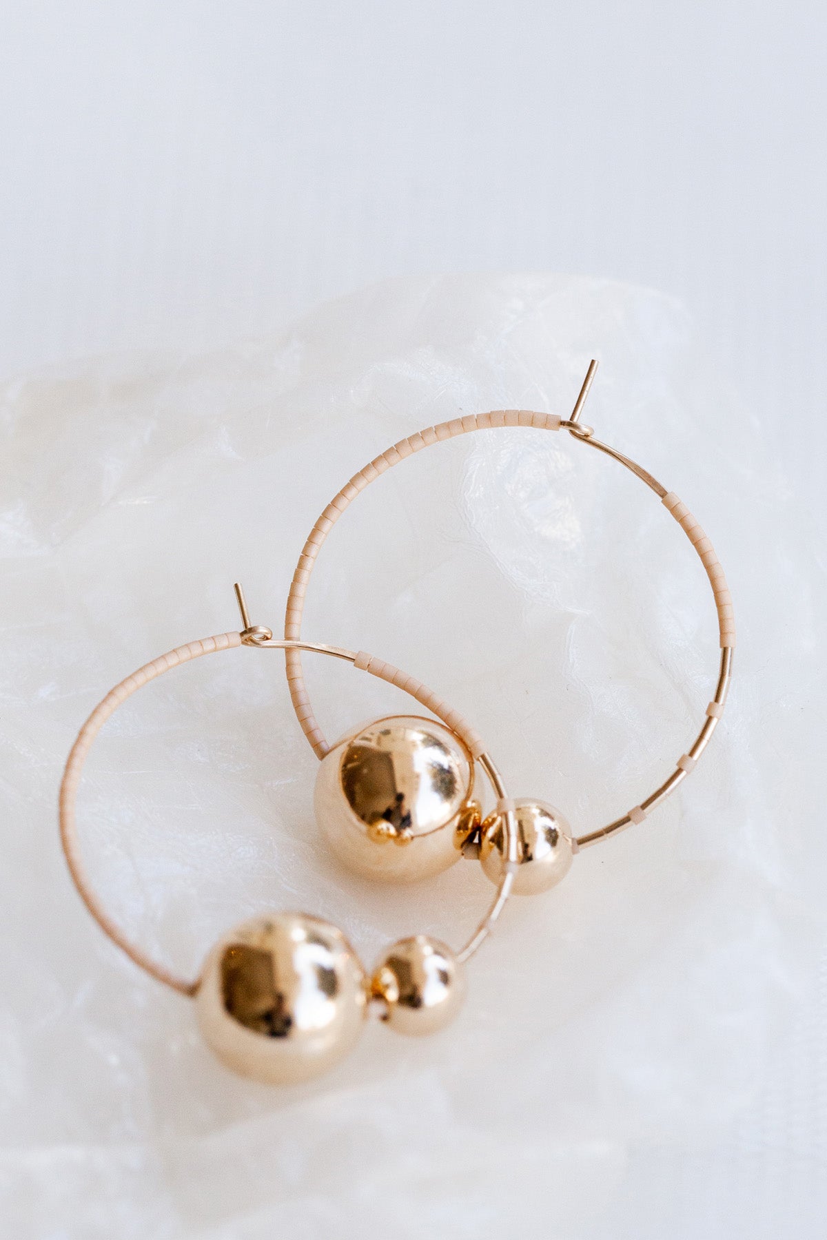 Kari Hoops, Peach - Abacus Row Handmade Jewelry