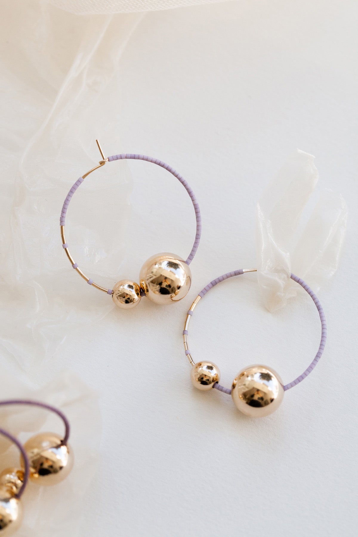 Wisteria Kari hoop Earrings by Abacus Row Handmade Jewelry