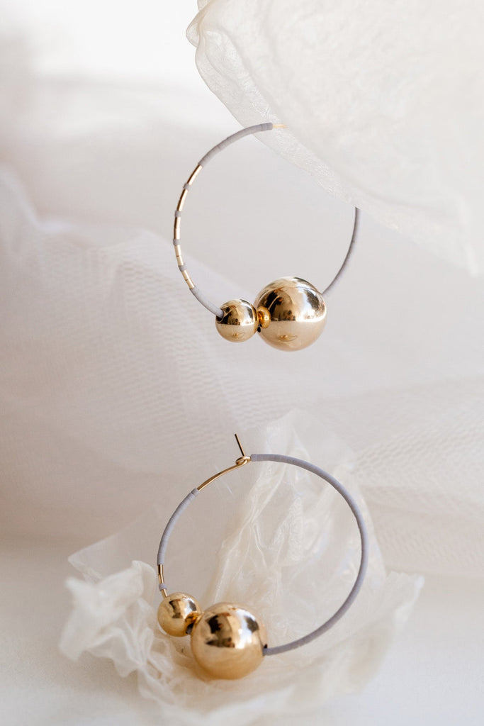 Kari Hoops in Oyster by Abacus Row Handmade Jewelry, Abacus Row