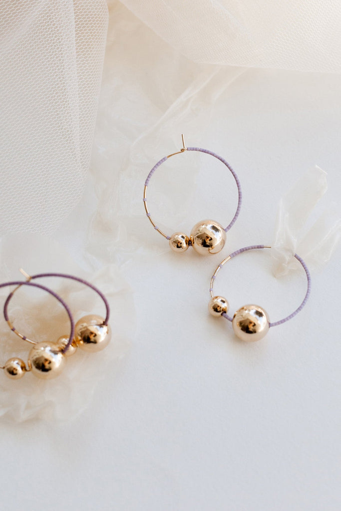 Kari Hoops, Wisteria and Ume - Abacus Row Handmade Jewelry