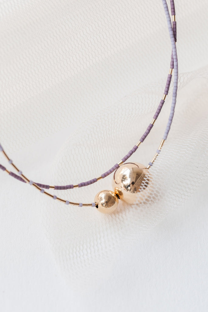 Mimas Necklace, Wisteria Detail - Abacus Row Handmade Jewelry