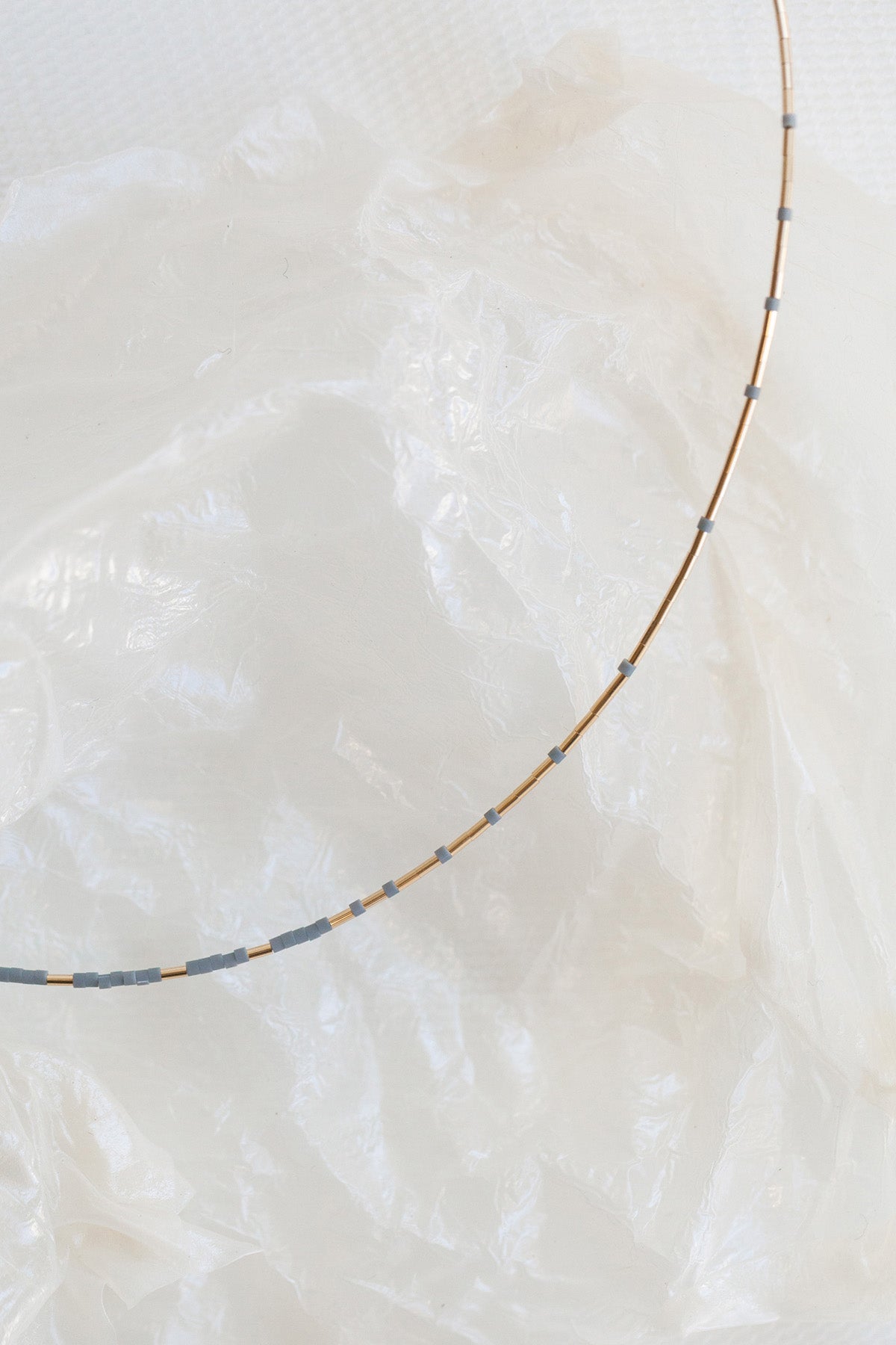 Arche Necklace Detail in Rain Abacus Row Handmade Jewelry