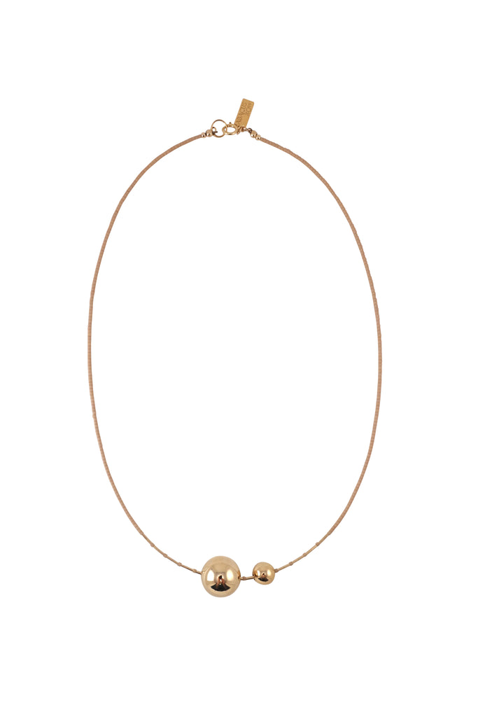 Mimas Necklace, Peach - Abacus Row Handmade Jewelry