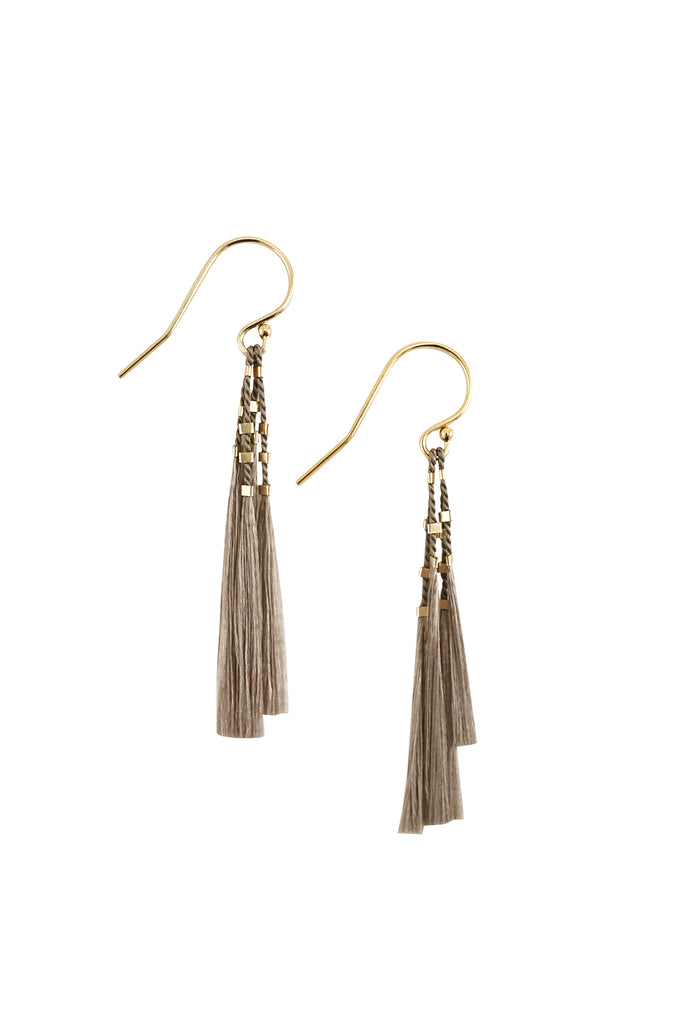 Kiki Earrings, grey - Abacus Row Handmade Jewelry