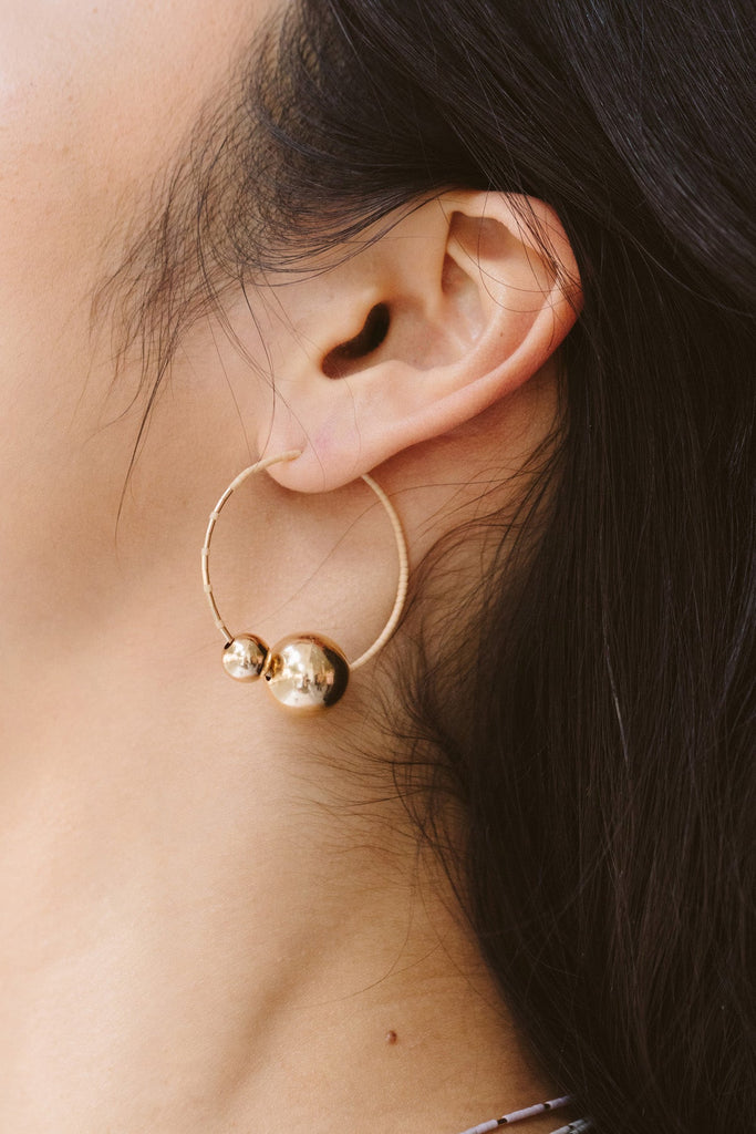 Kari Hoops, Peach - Abacus Row Handmade Jewelry