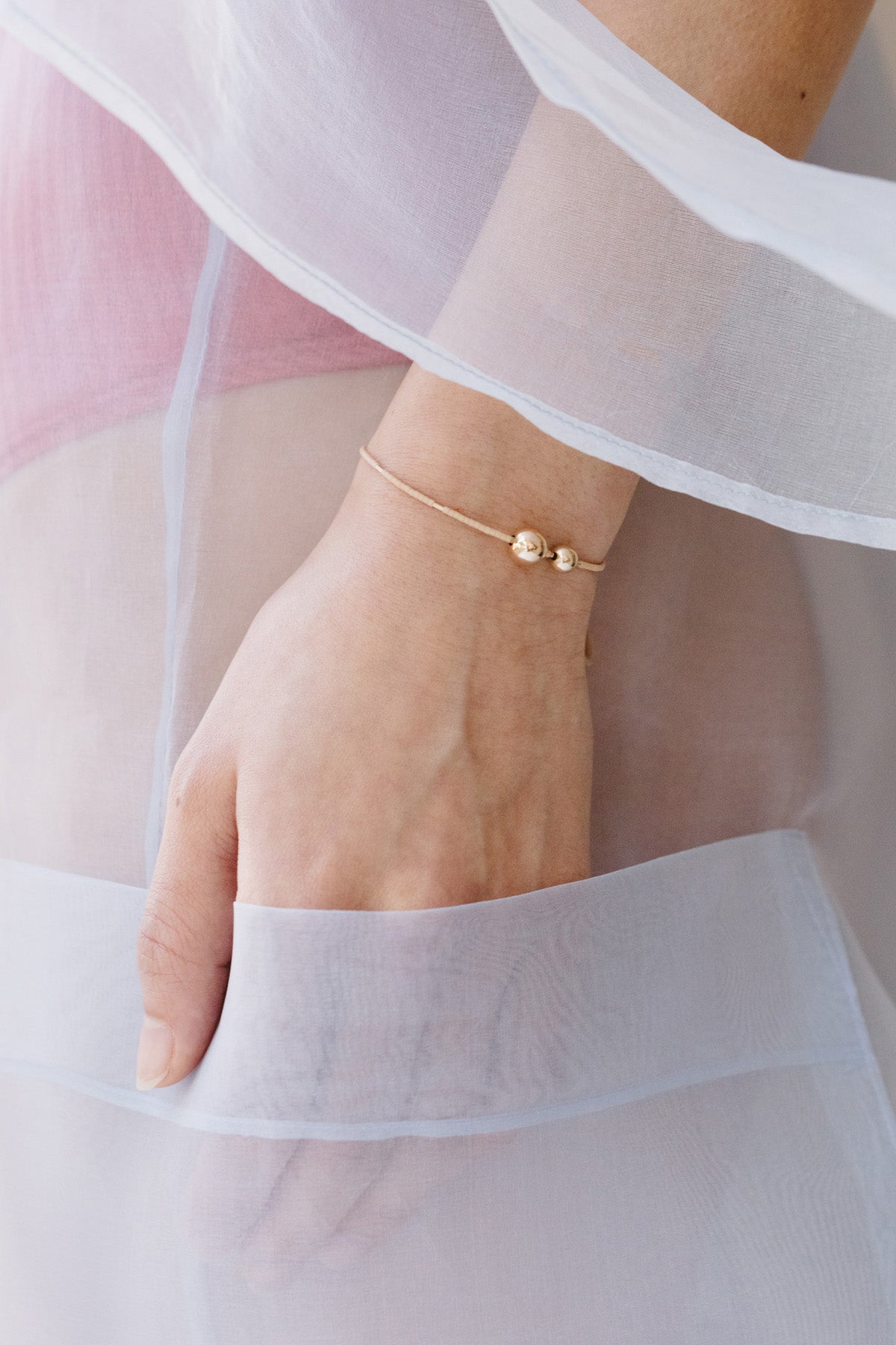 Hati Bracelet, peach - Abacus Row Handmade Jewelry