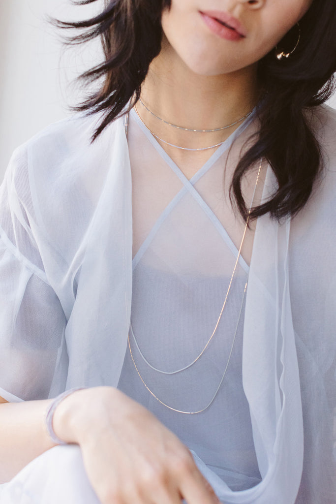 Arche Necklace, Model - Abacus Row Handmade Jewelry