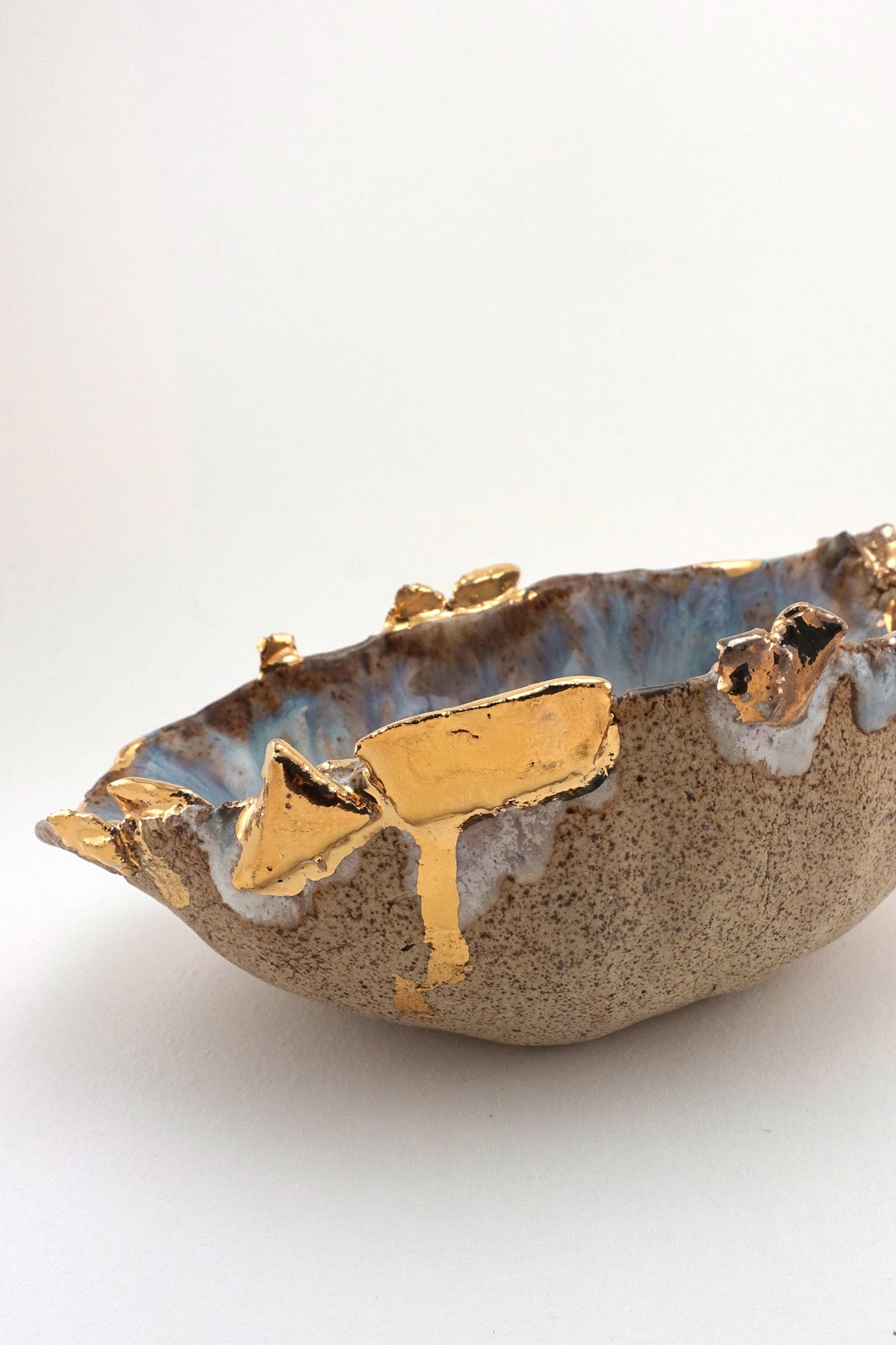 Minh Singer Iceland Blue Lagoon and Gold Shell Small Side Close Up