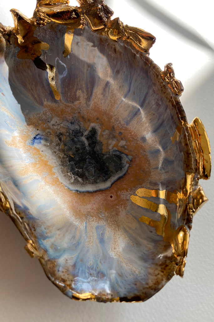 Minh Singer Iceland Blue Lagoon and Gold Shell Small Close Up