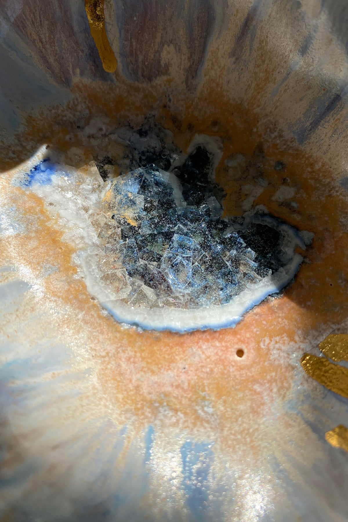 Minh Singer Iceland Blue Lagoon and Gold Shell Small Real Close