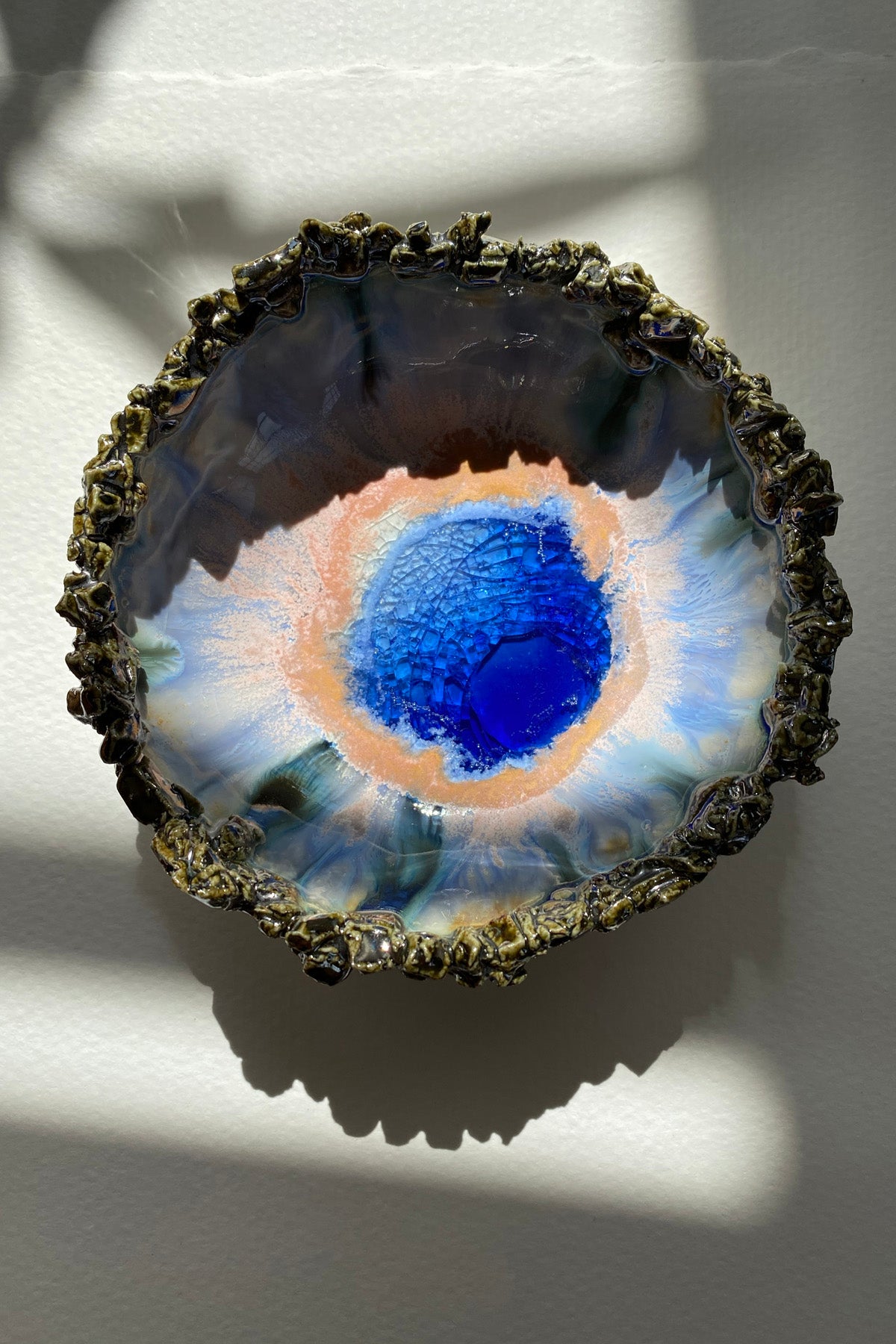Minh Singer Small Iceland Blue Lagoon Bowl with Rim Inside