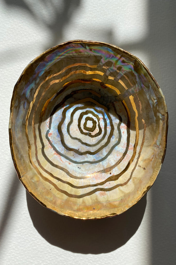 Minh SInger Iceland Abalone Small Bowl Gold Luster Sun and Shade