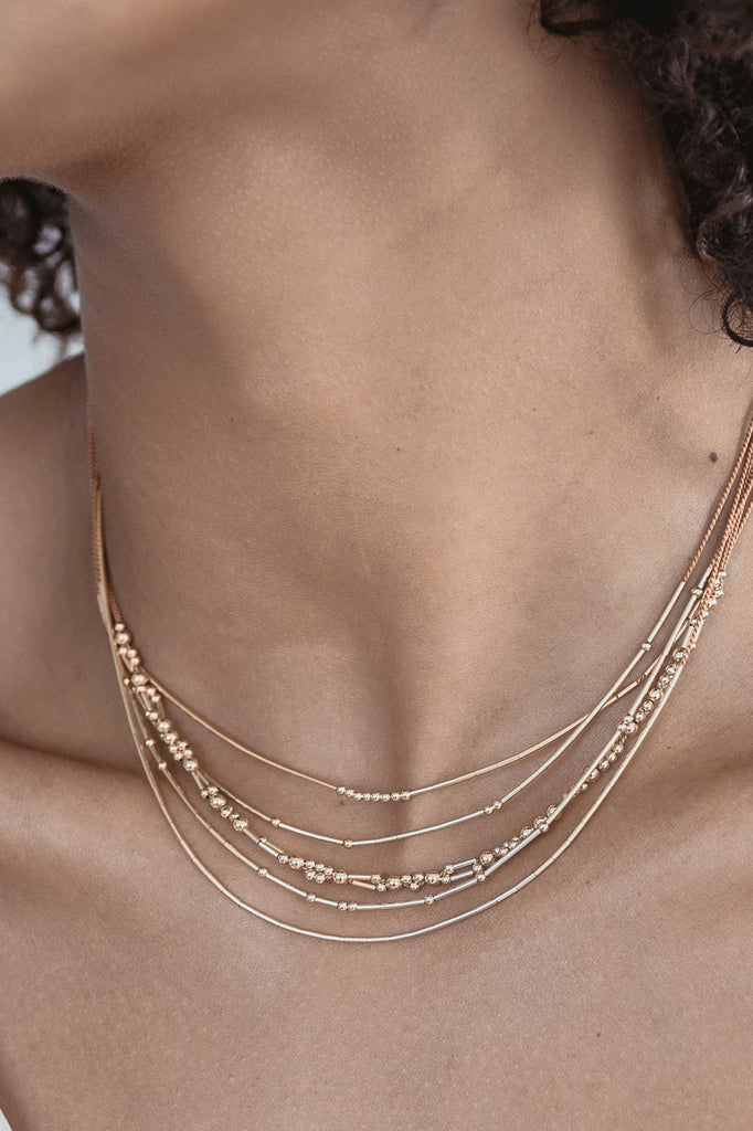 Crux Necklace, fawn modeled - Abacus Row Handmade Jewelry