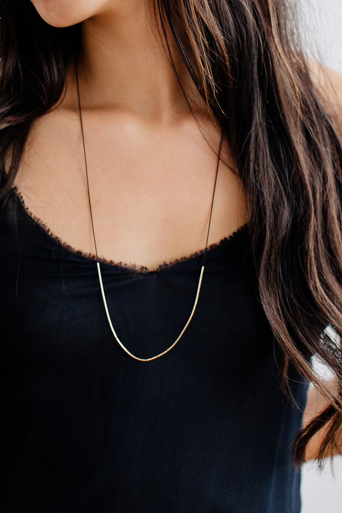 Dorado Necklace, black model - Abacus Row Handmade Jewelry