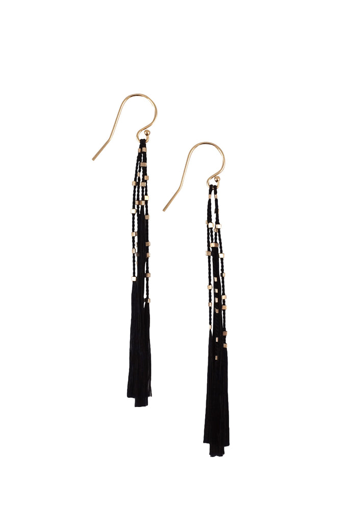 Lala Earrings, black - Abacus Row Handmade Jewelry