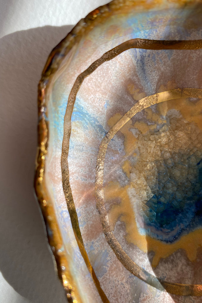 Minh Singer Iceland Blue Lagoon Dish Gold Extra Small Close Side