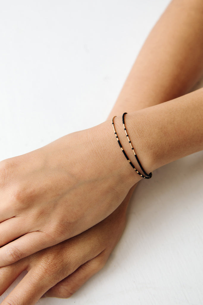 Aitne and Rhea Bracelets in Ink by Abacus Row Handmade Jewelry