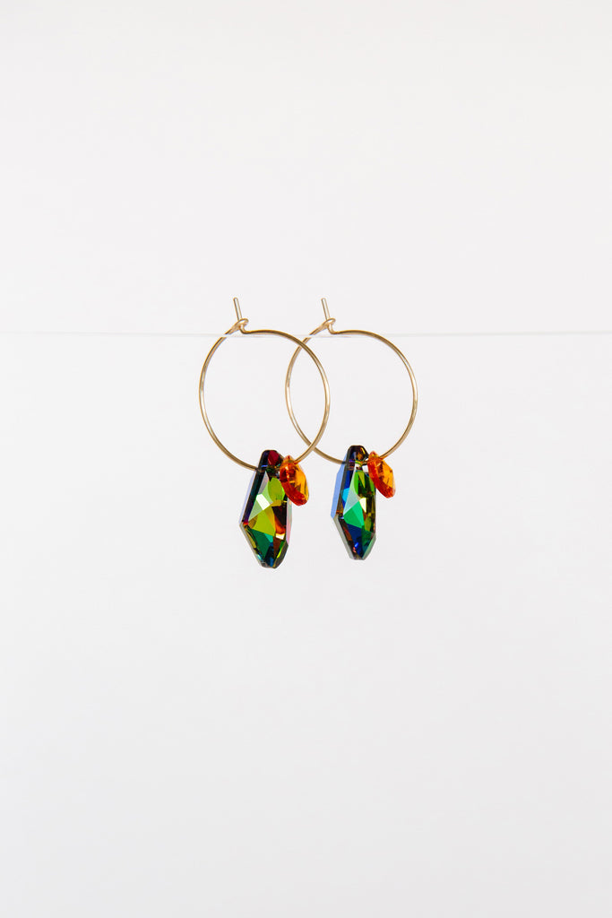 Mandarin Bird of Paradise Earrings by Abacus Row Handmade Jewelry