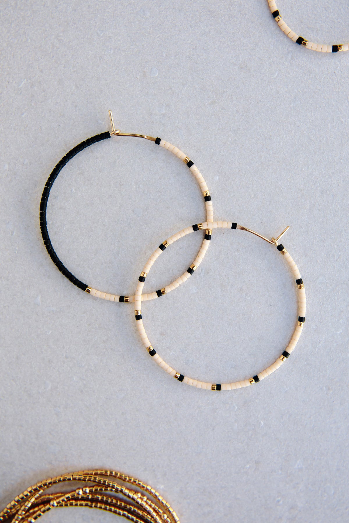 Large Polar Chara Hoop Earrings by Abacus Row Handmade Jewelry
