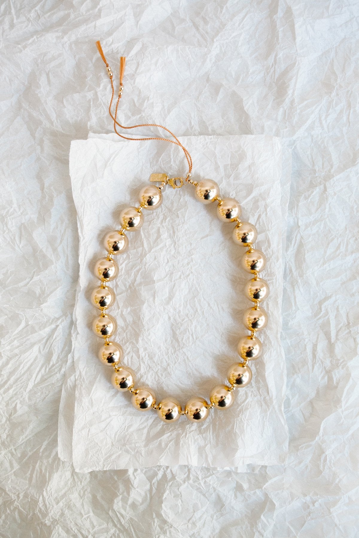 Adjustable Yuan Yuan Necklace with Clay Tassels at Abacus Row Jewelry