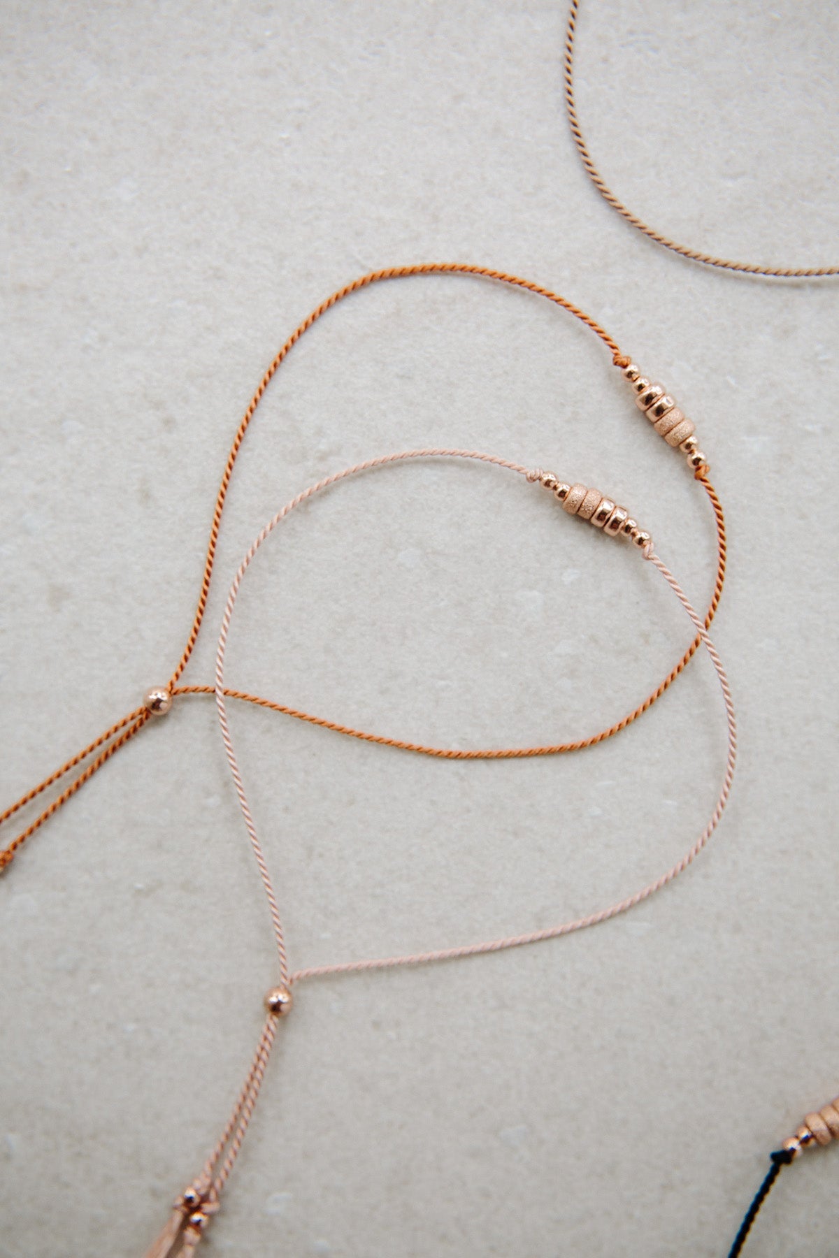 Clay and Blush Friendship Bracelets No.5 from Abacus Row Handmade Jewelry
