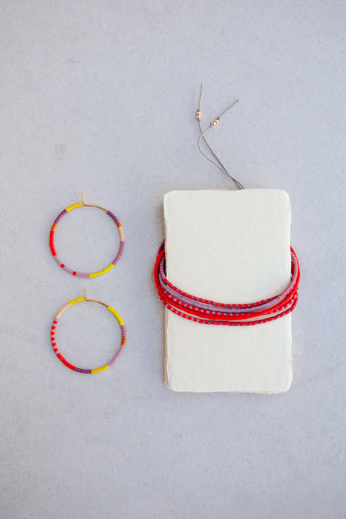 Habitual Collection Small Hoops and Wrap - Abacus Row Handmade Jewelry