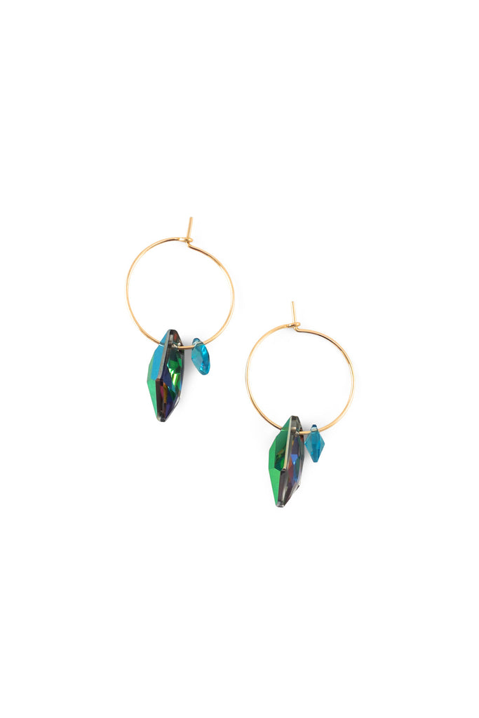 Sky Blue Bird of Paradise Earrings by Abacus Row Handmade Jewelry