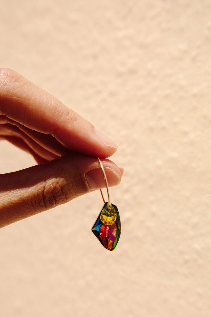 Yellow Bird of Paradise Earrings by Abacus Row Handmade Jewelry