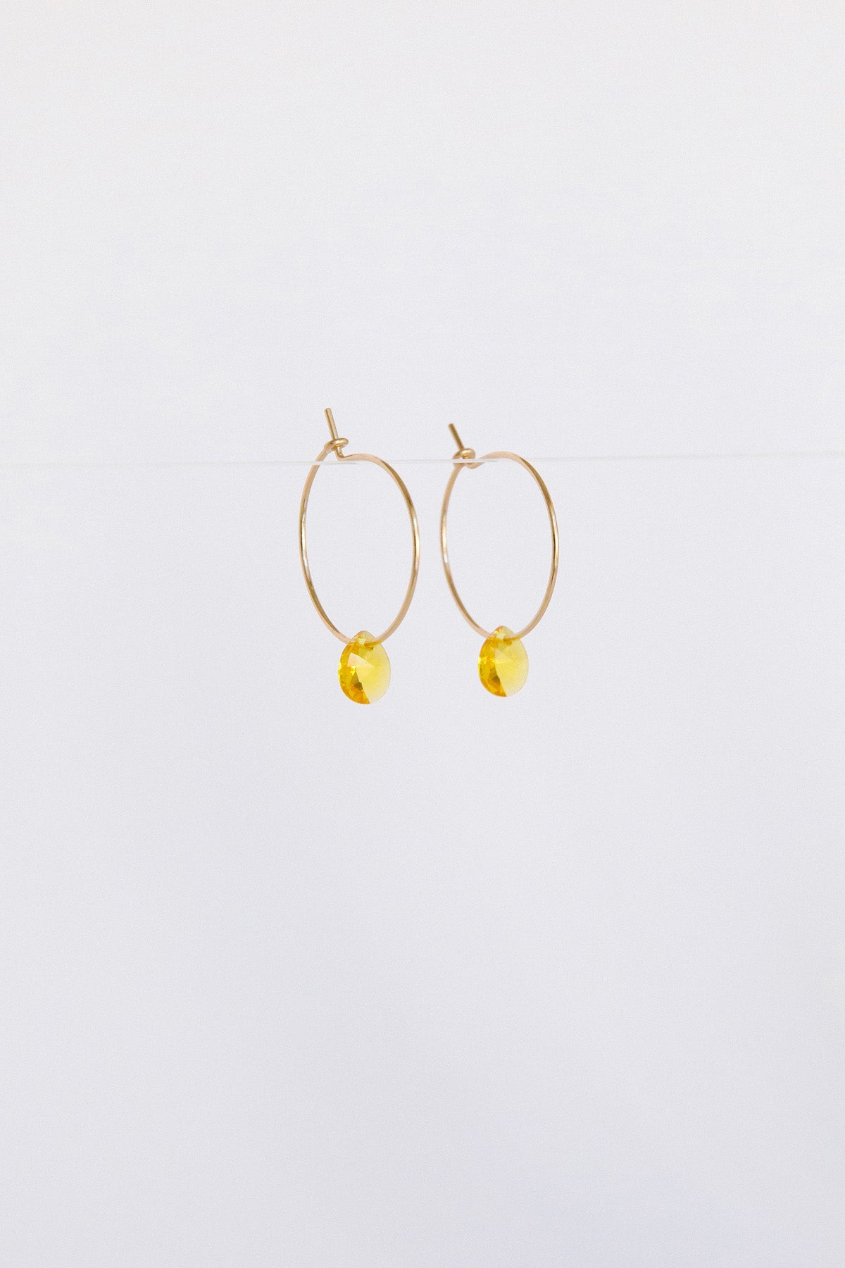 Yellow Small Petal Earrings by Abacus Row Handmade Jewelry