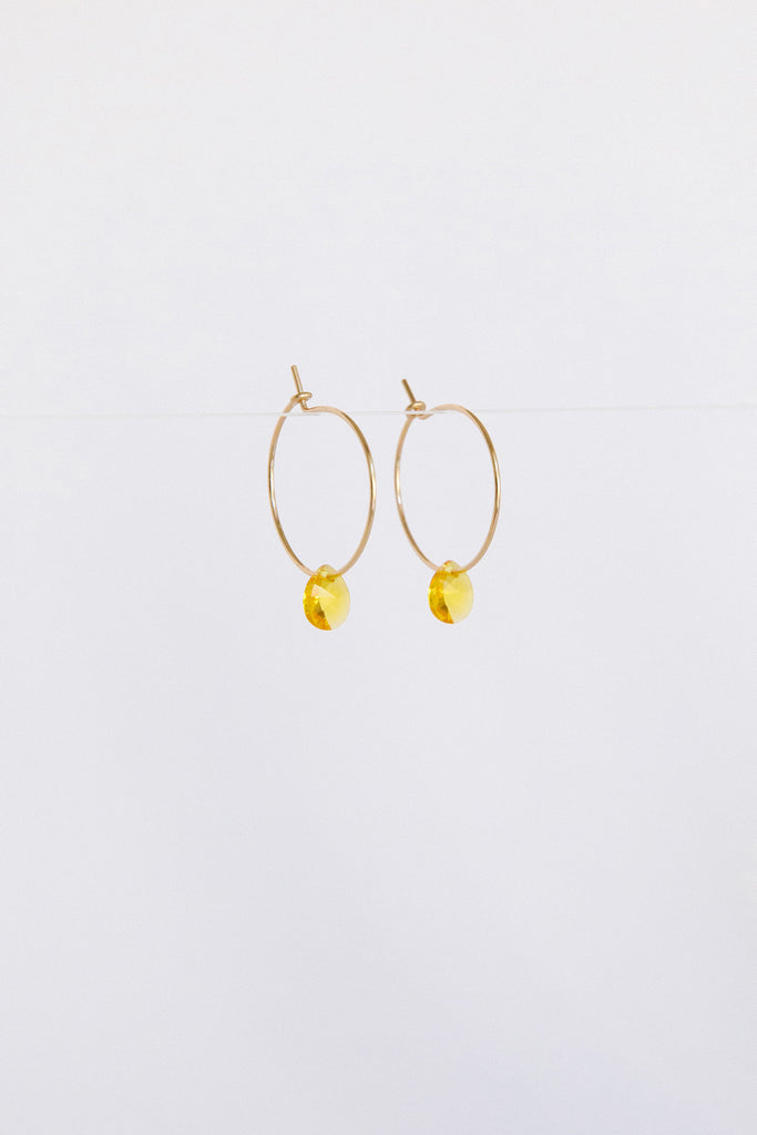 Yellow Small Petal Earrings by Abacus Row Handmade Jewelry